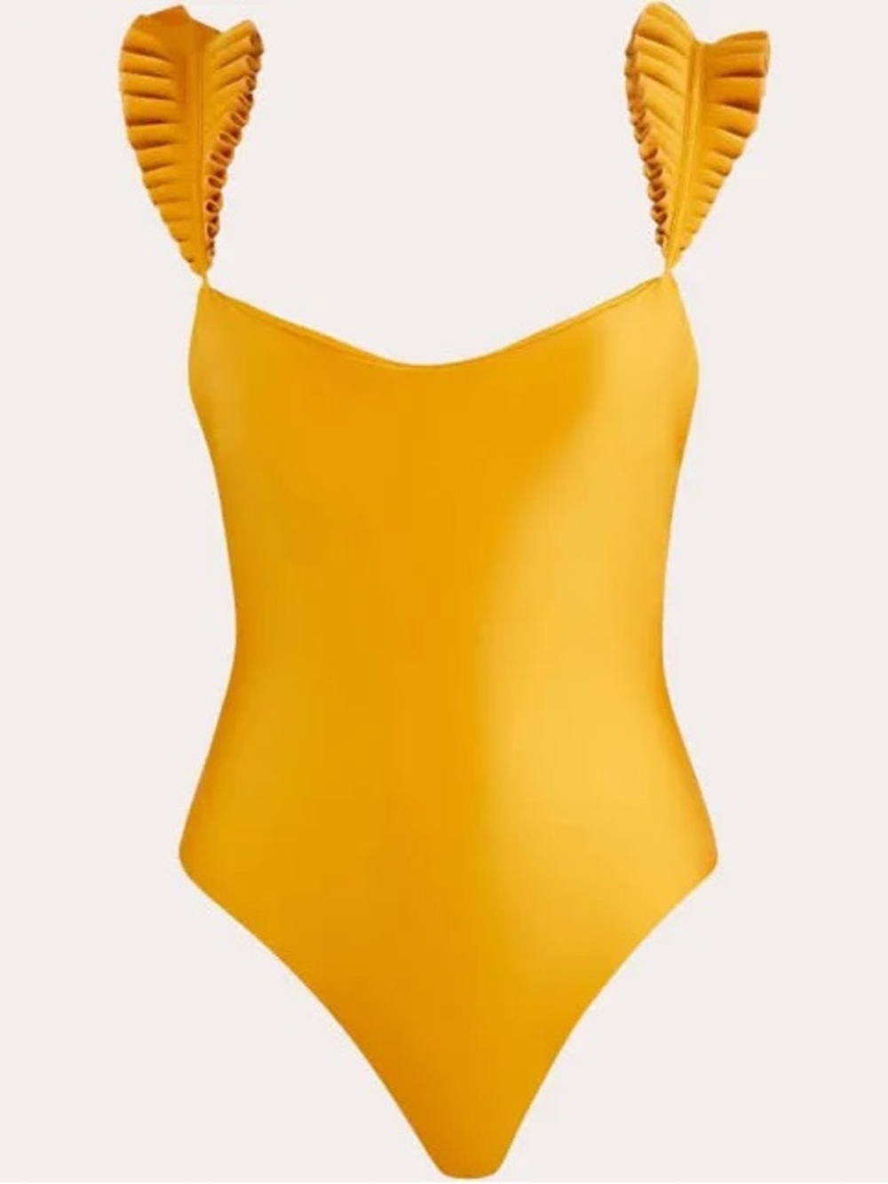 Andrea Iyamah ISI Ruffle-Strap One-Piece Swimsuit in Mustard - Picture 3 of 4
